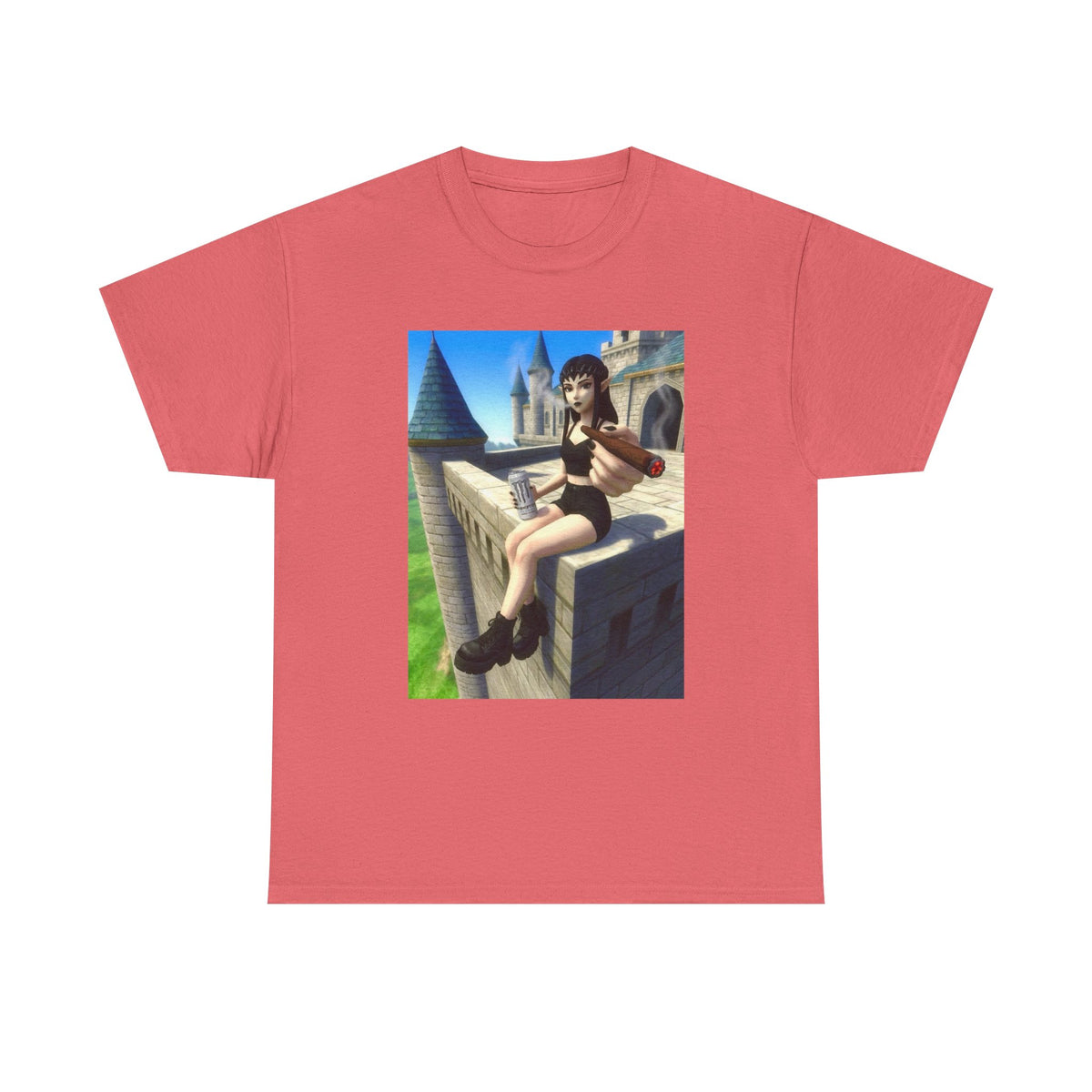Elf Babe Chilling With Cigar And Drink Tee
