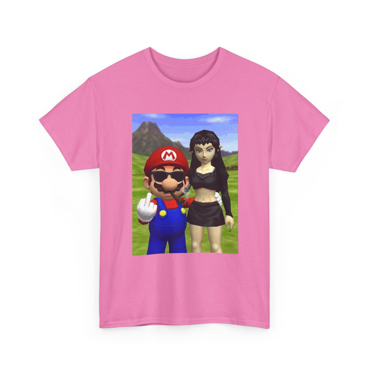 Edgy Mario & Malon Flipping Off Tee