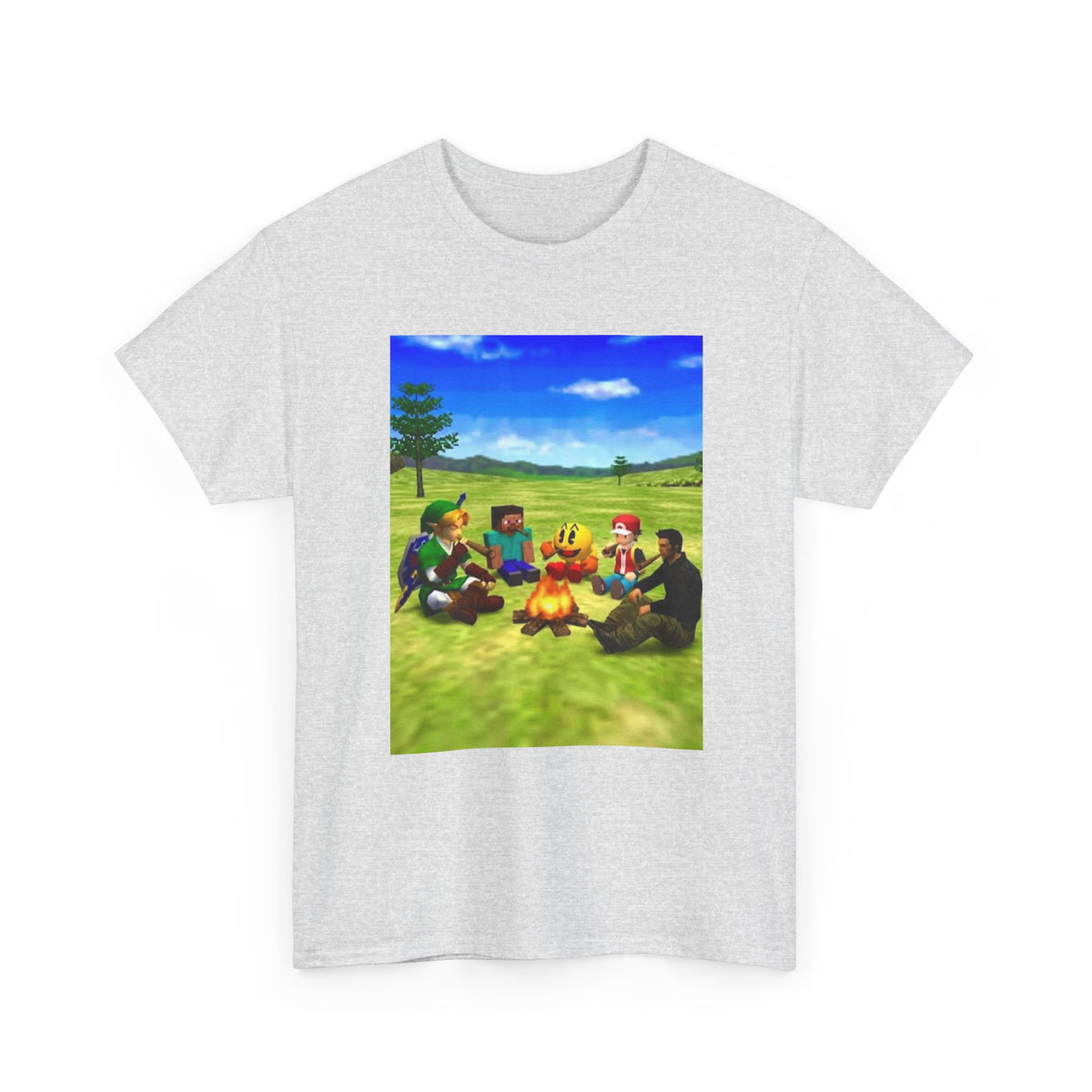 Iconic Gamers Smoking Around Campfire