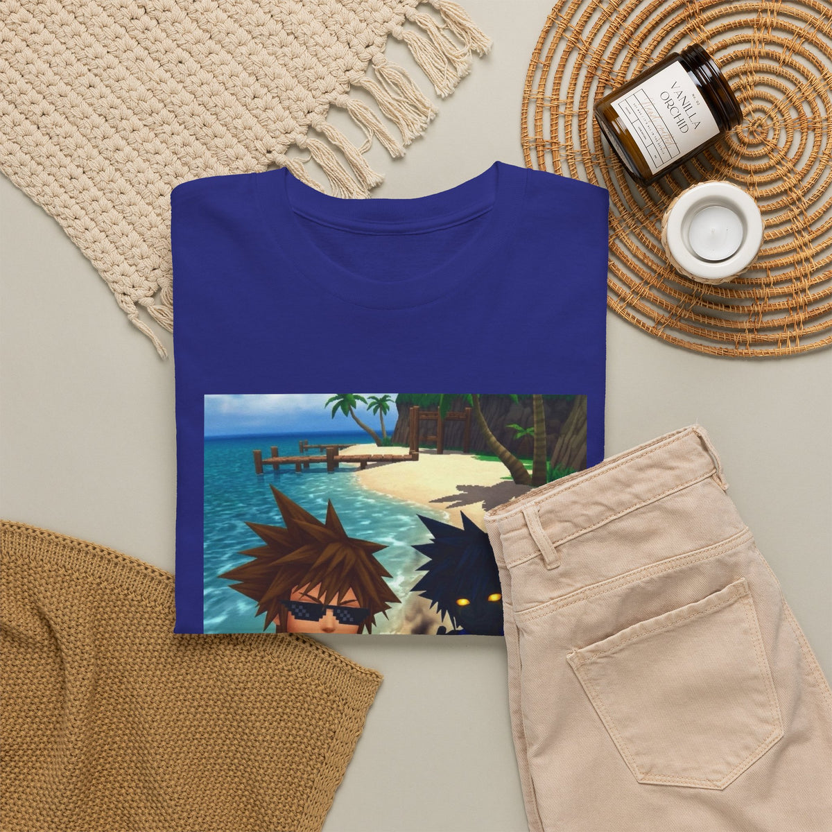 Sora And Dark Form Flipping Off At The Beach