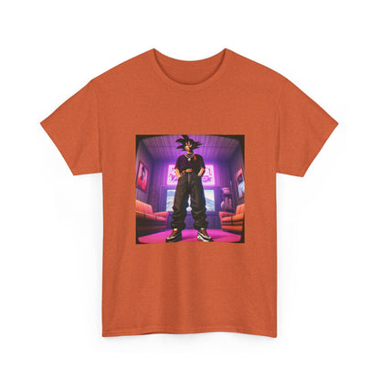 Goku Drip Standing Tall In Neon Room