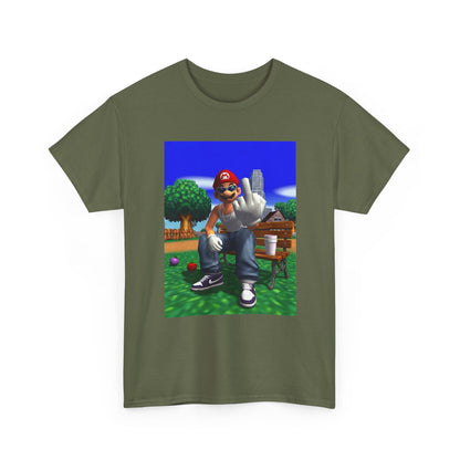 Thug Mario Flipping The Bird Tee
