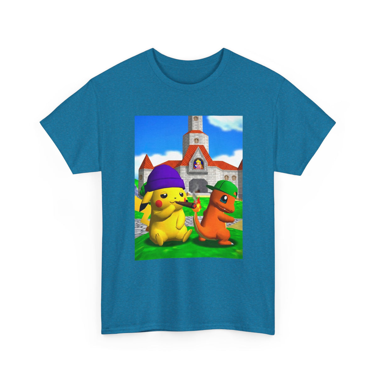 Pikachu And Charmander Chilling At Peach's Castle Tee