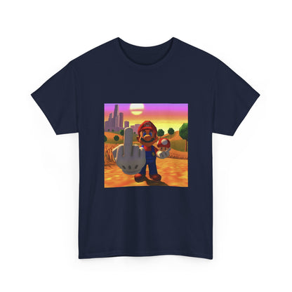 Mario And Mushroom Flipping Off Tee