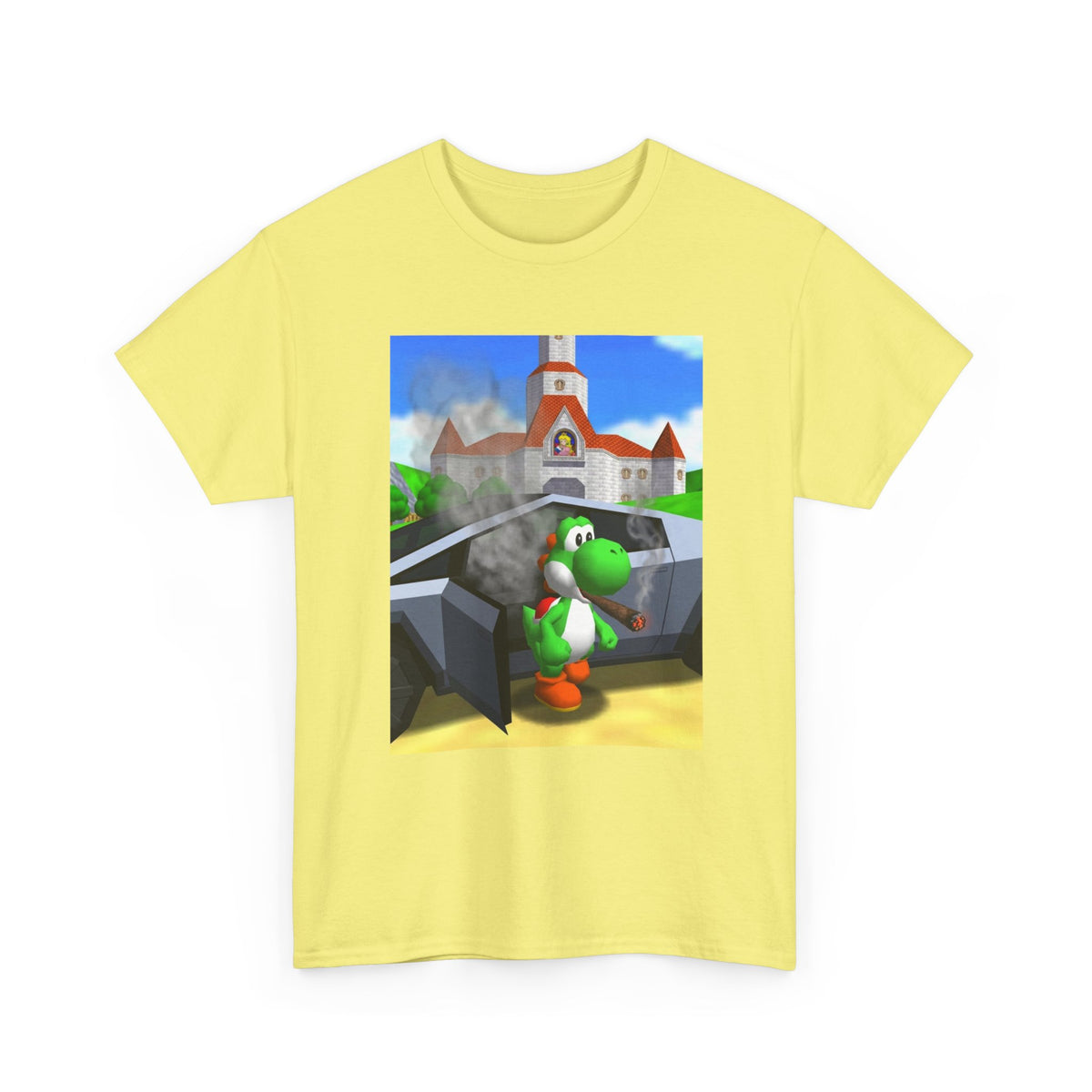Yoshi Puffing Blunt At Peach's Castle