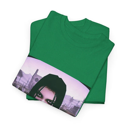 Goth Girl Smoking In Cemetery Tee (Design 17)