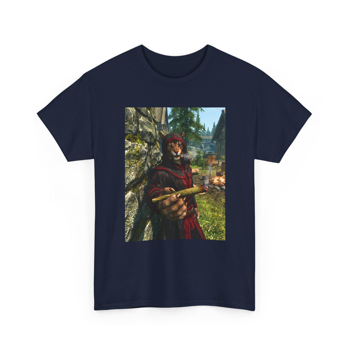Khajiit Smoking Blunt In Skyrim Tee