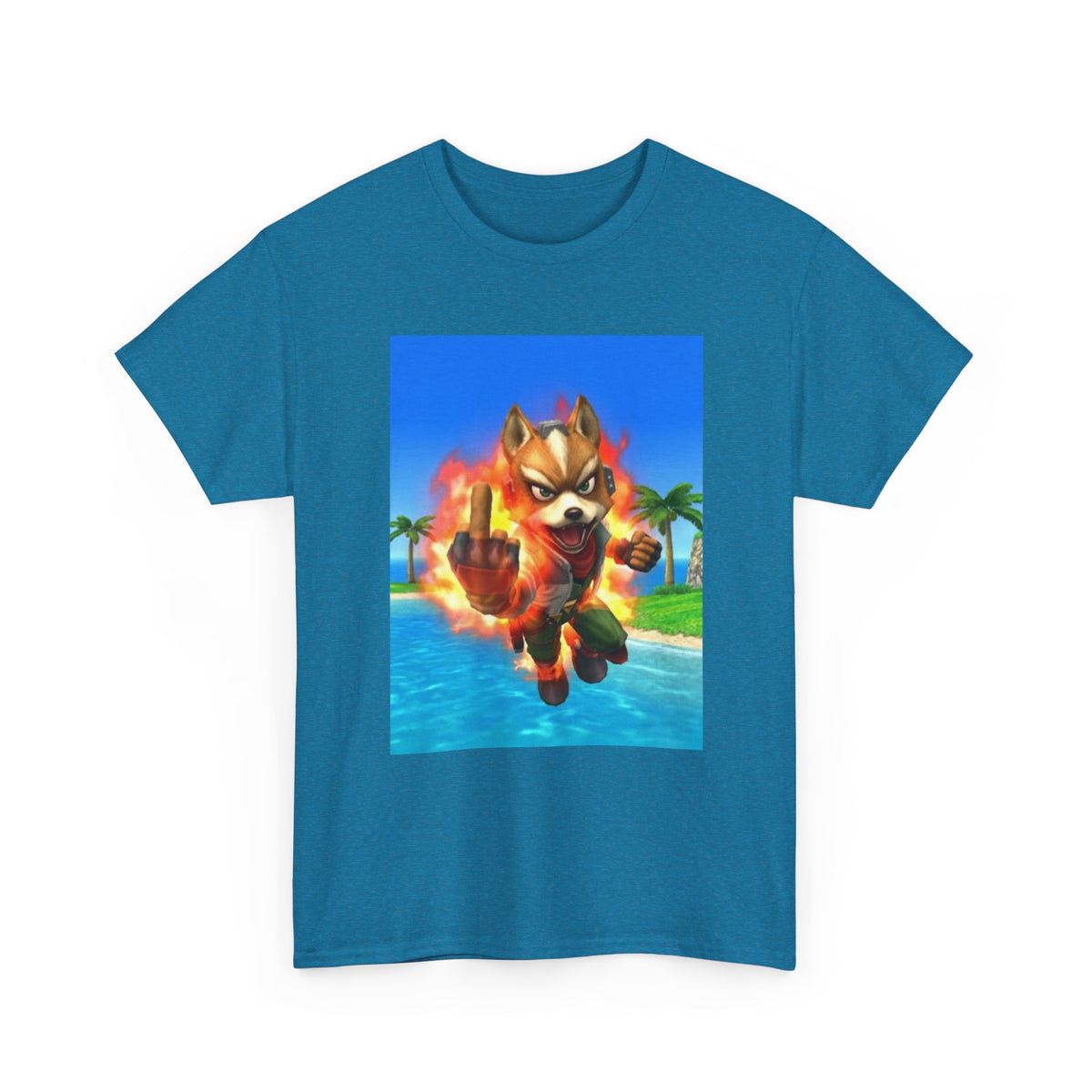 Fiery Fox Middle Finger Beach Tee