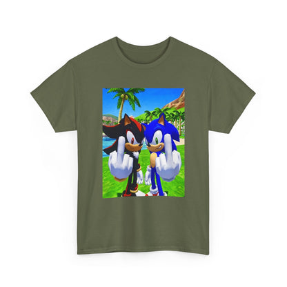 Sonic And Shadow Flipping The Bird Tee