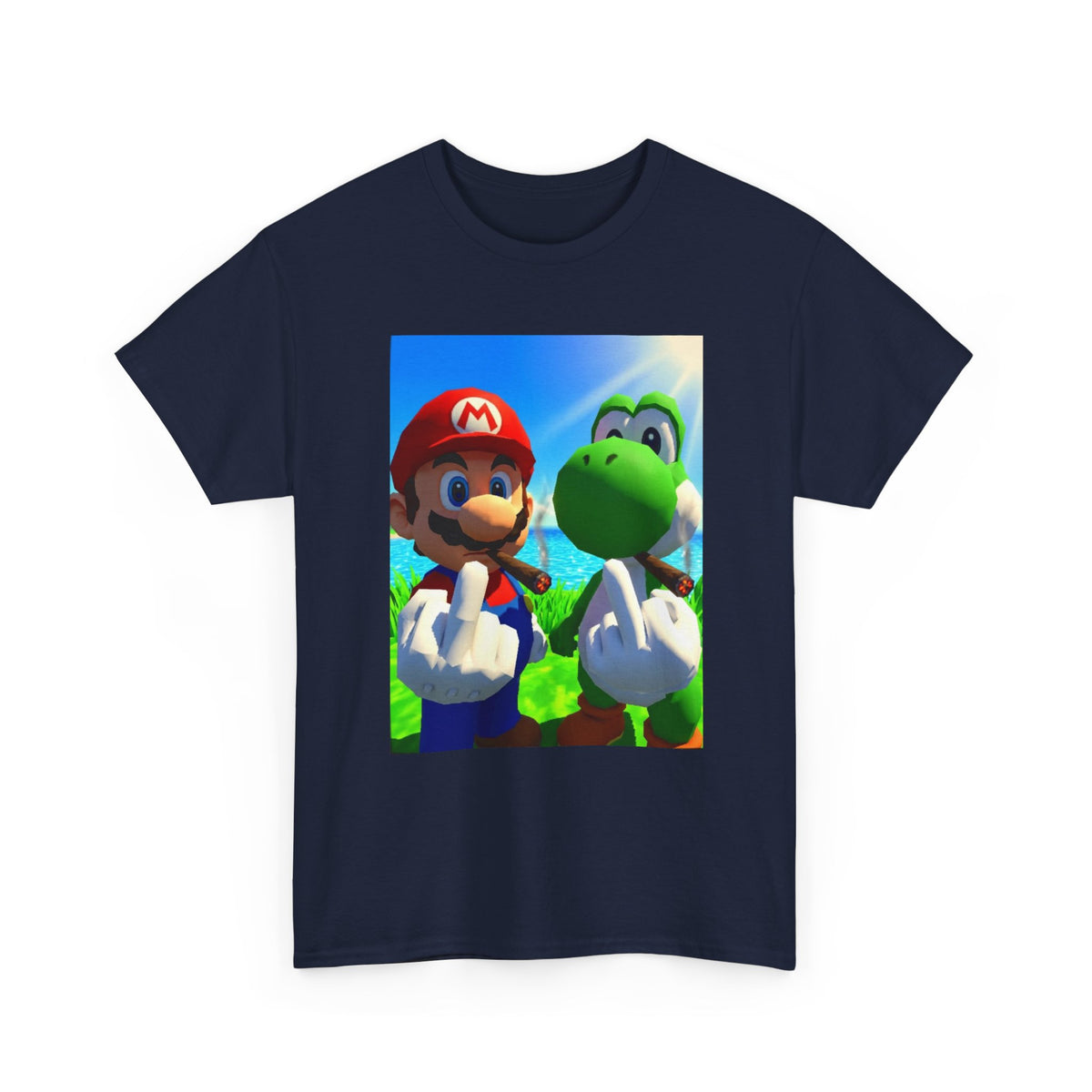 Mario And Yoshi Flipping The Bird