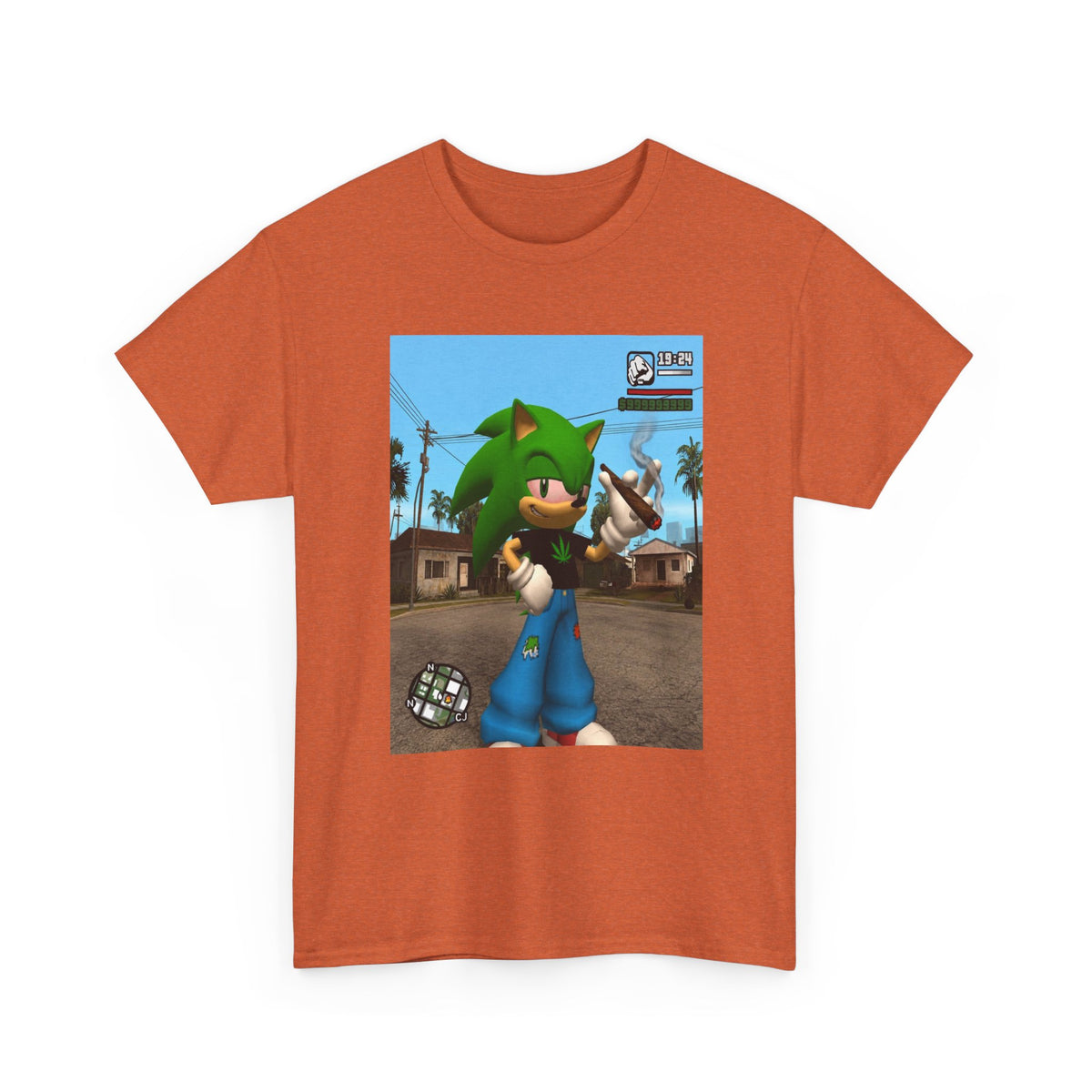 Green Hedgehog Blazin' In San Andreas Tee