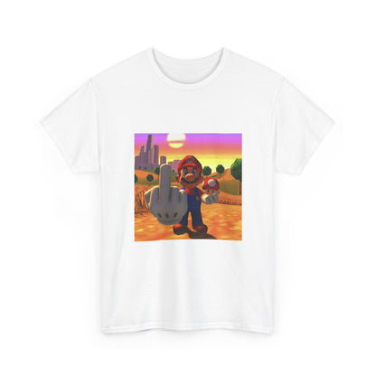 Mario And Mushroom Flipping Off Tee