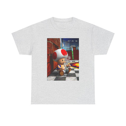 Toad Hitting Bong In Retro World Tee