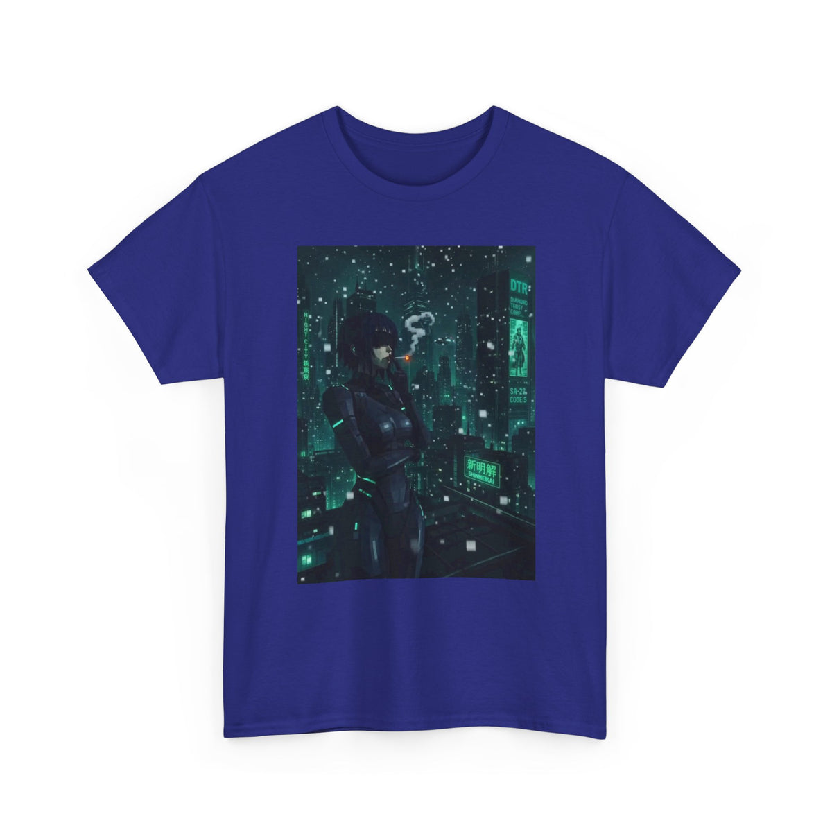 Cyberpunk Smoker In Neo-Tokyo Tee