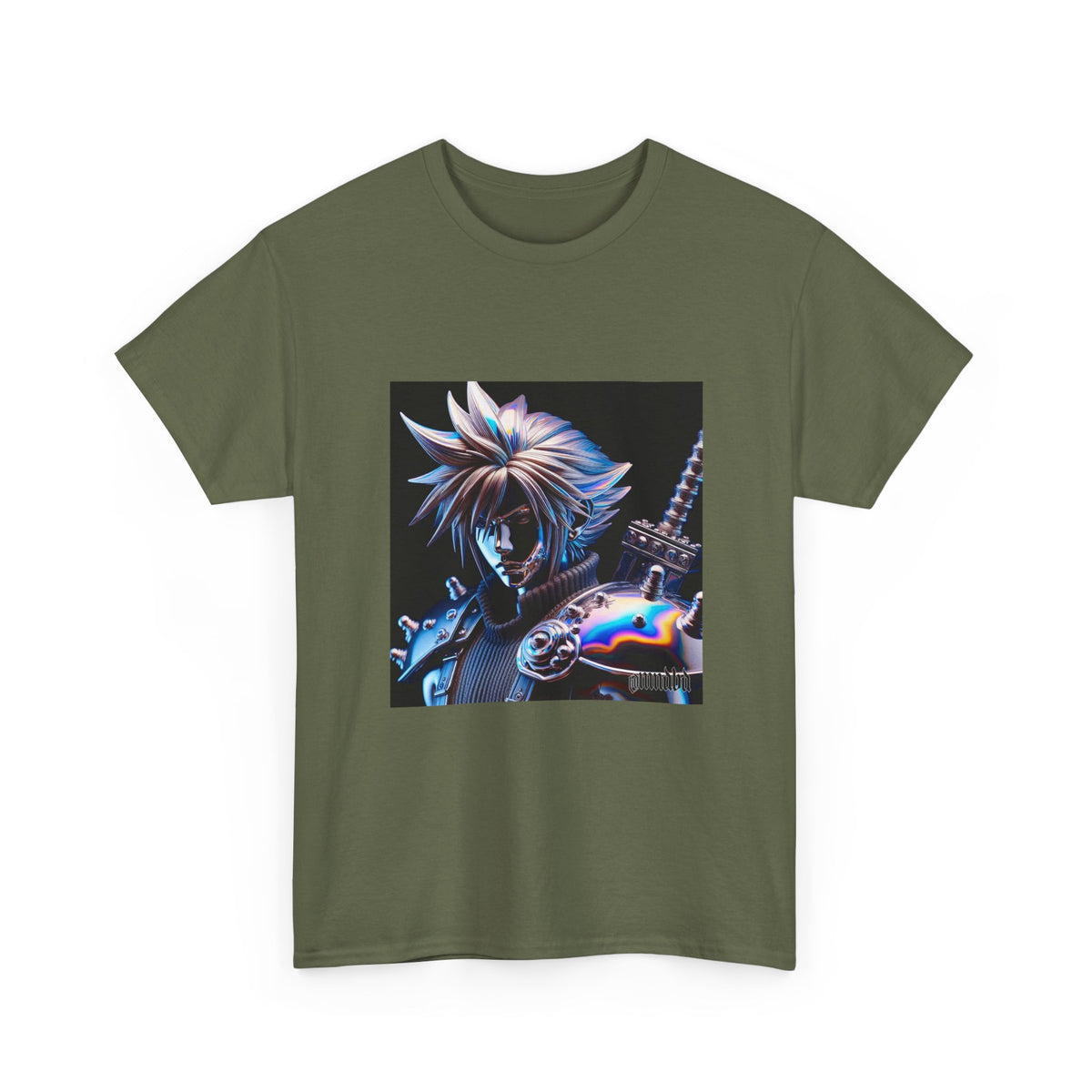 Chrome Warrior With Spiky Hair Tee
