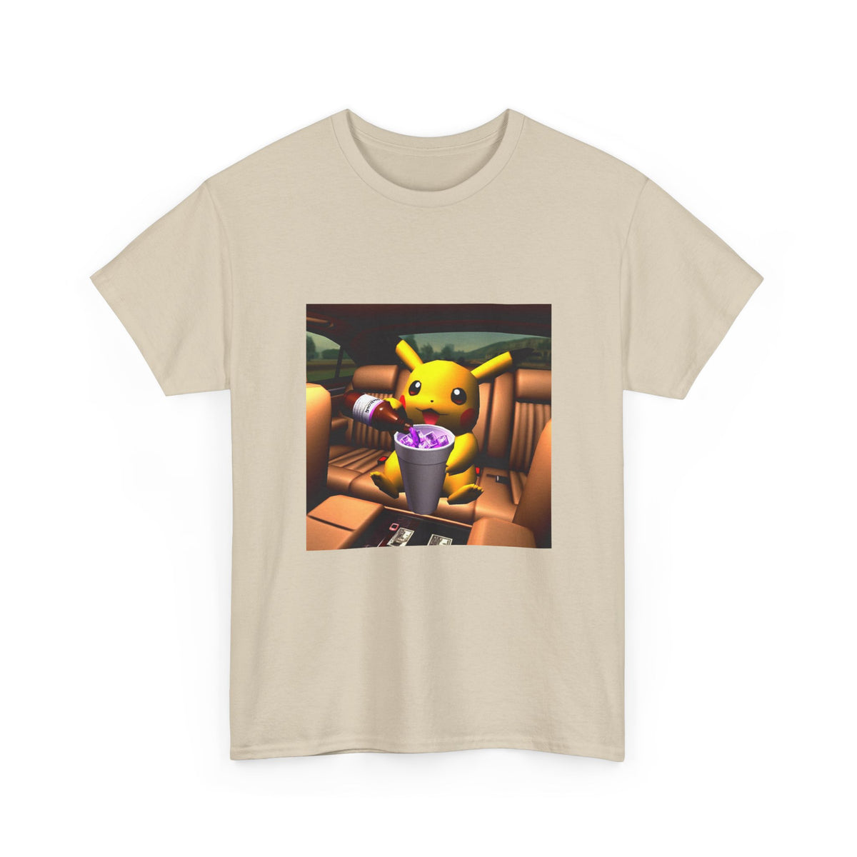 Pikachu Pouring Lean In Car Tee