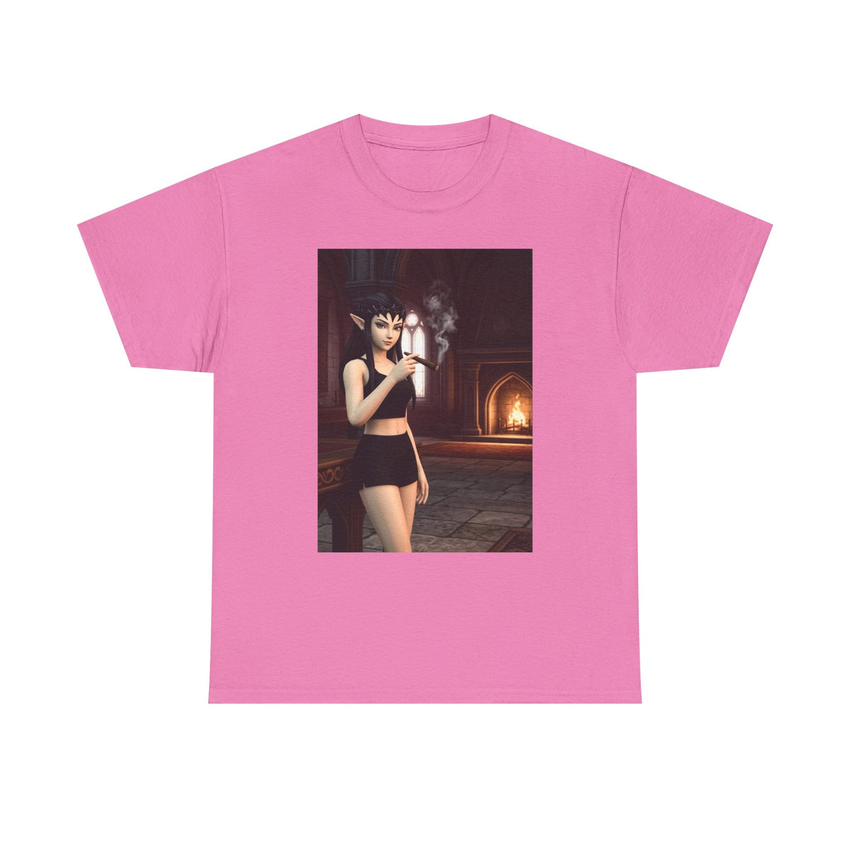 Dark Elf Girl Smoking Cigar Tee