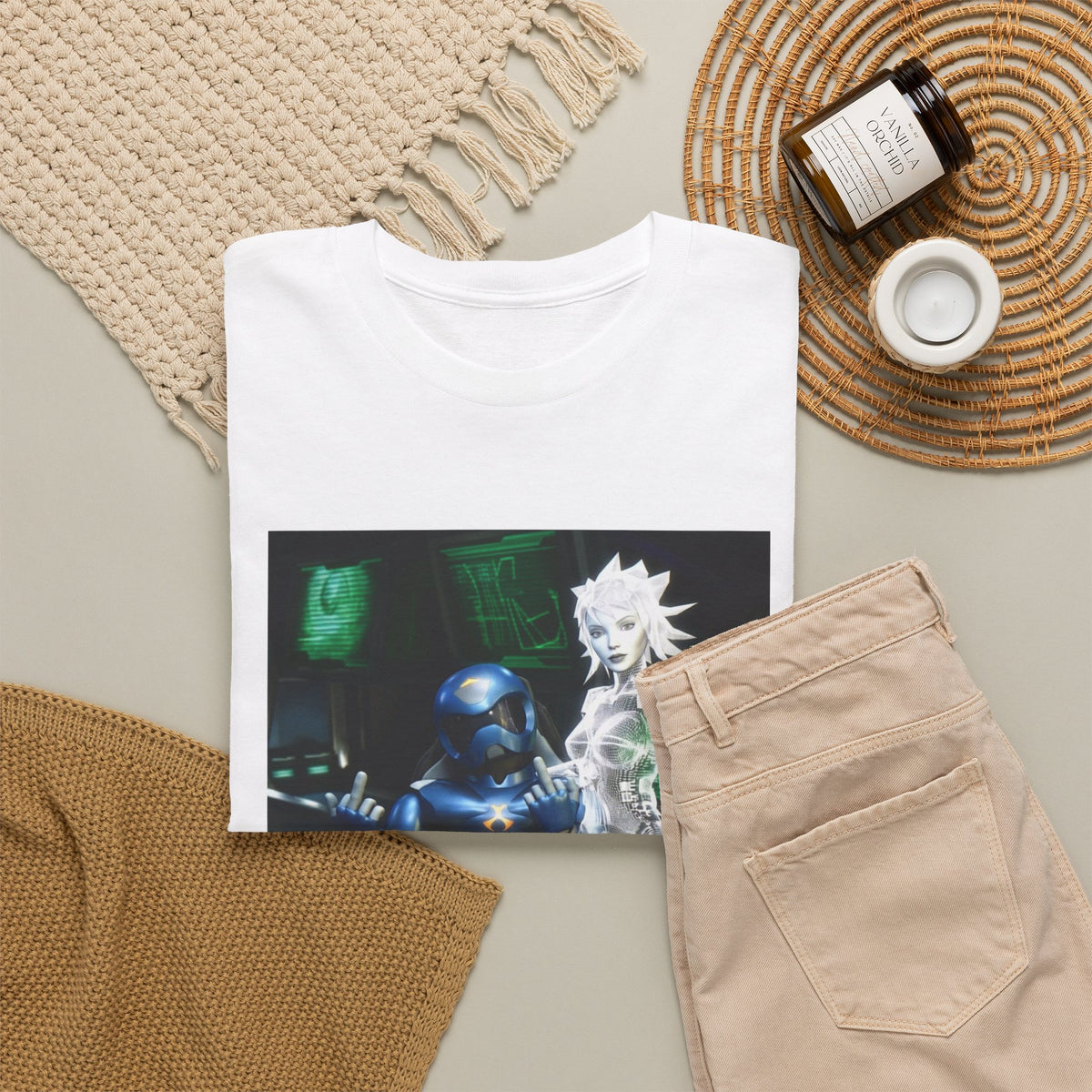 Cyborg & Hologram Flipping The Bird Tee