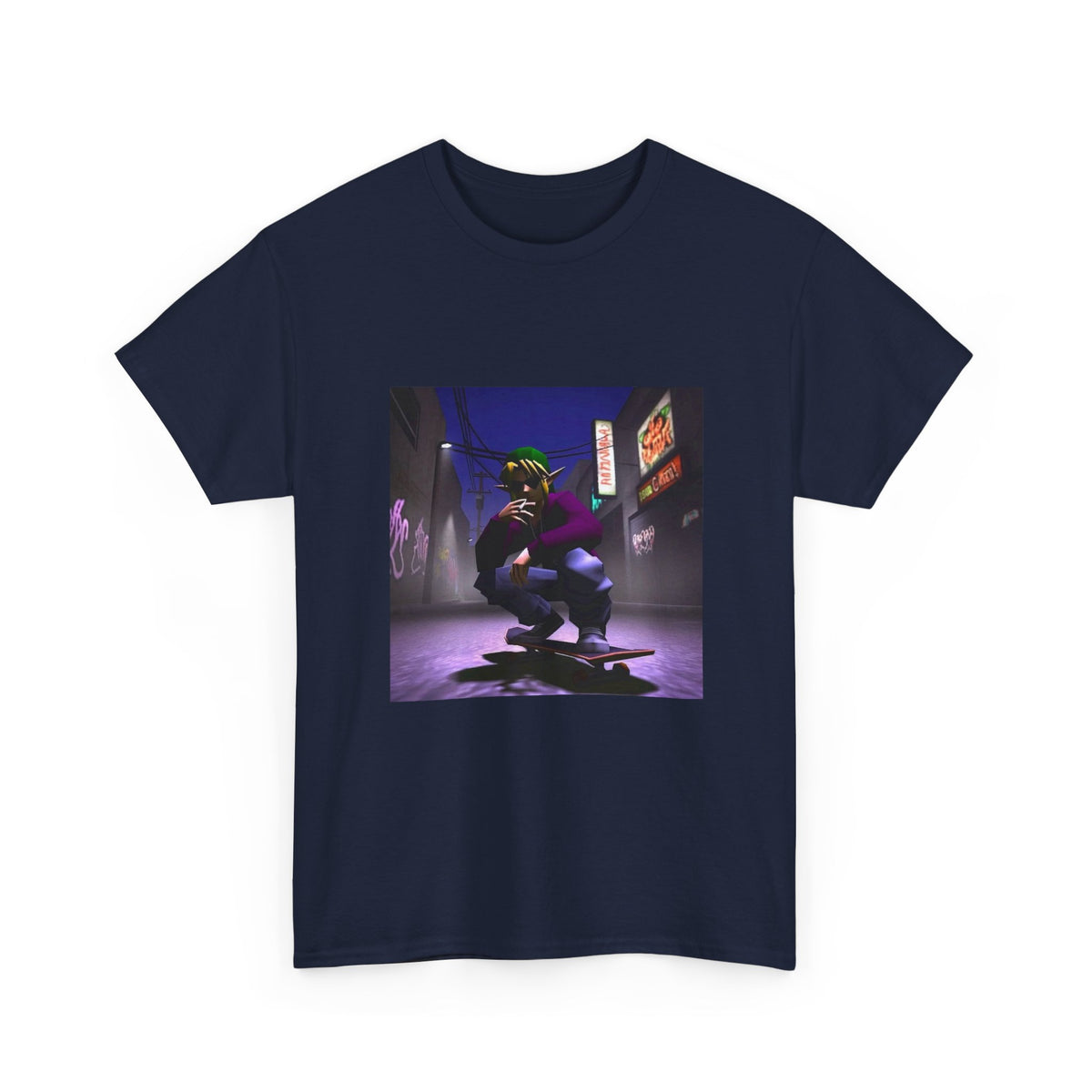 Skater Link Smoking In Neon Alley Tee (Design 8)