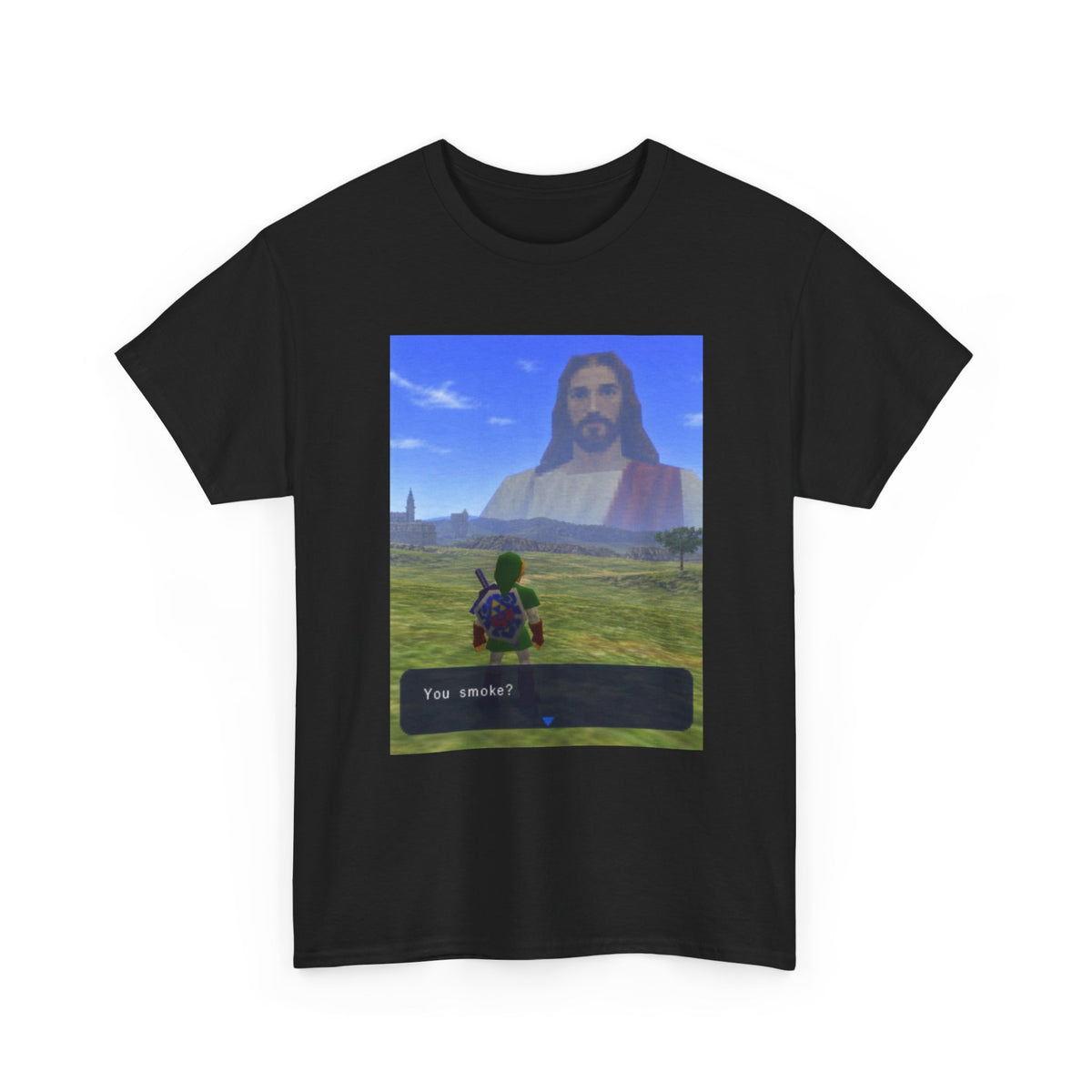 Link Meets Jesus, The Ultimate Question Tee