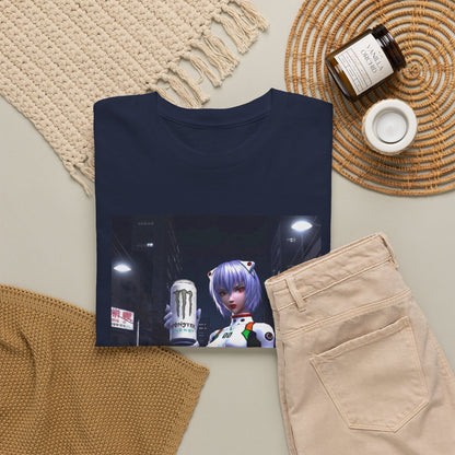 Rei Ayanami Holds Monster Energy In City
