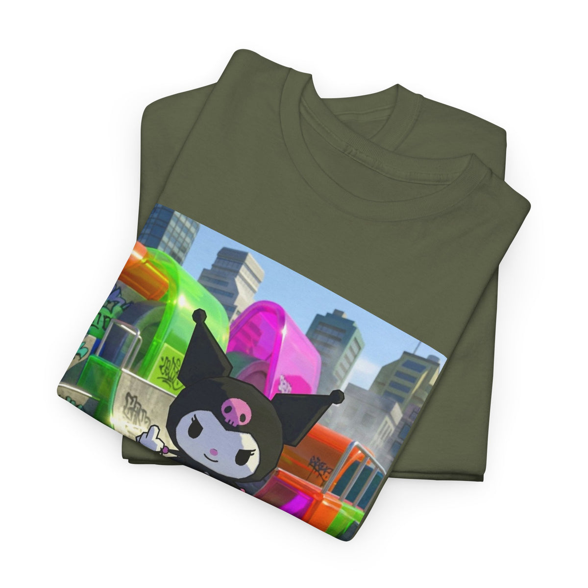 Skater Kuromi Giving The Finger Tee