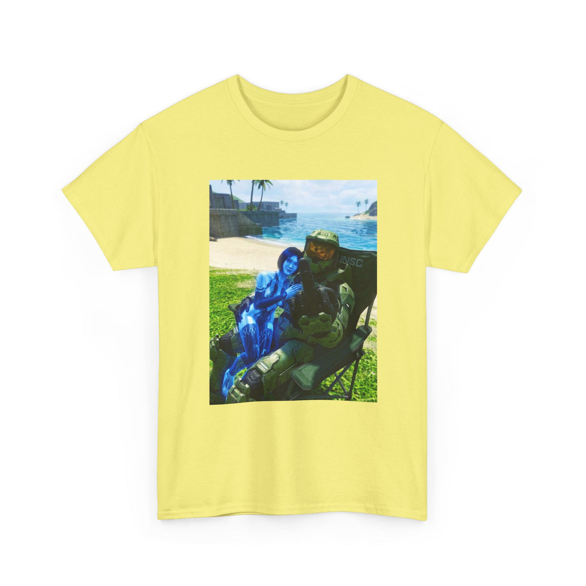 Master Chief And Cortana Beach Chill Tee