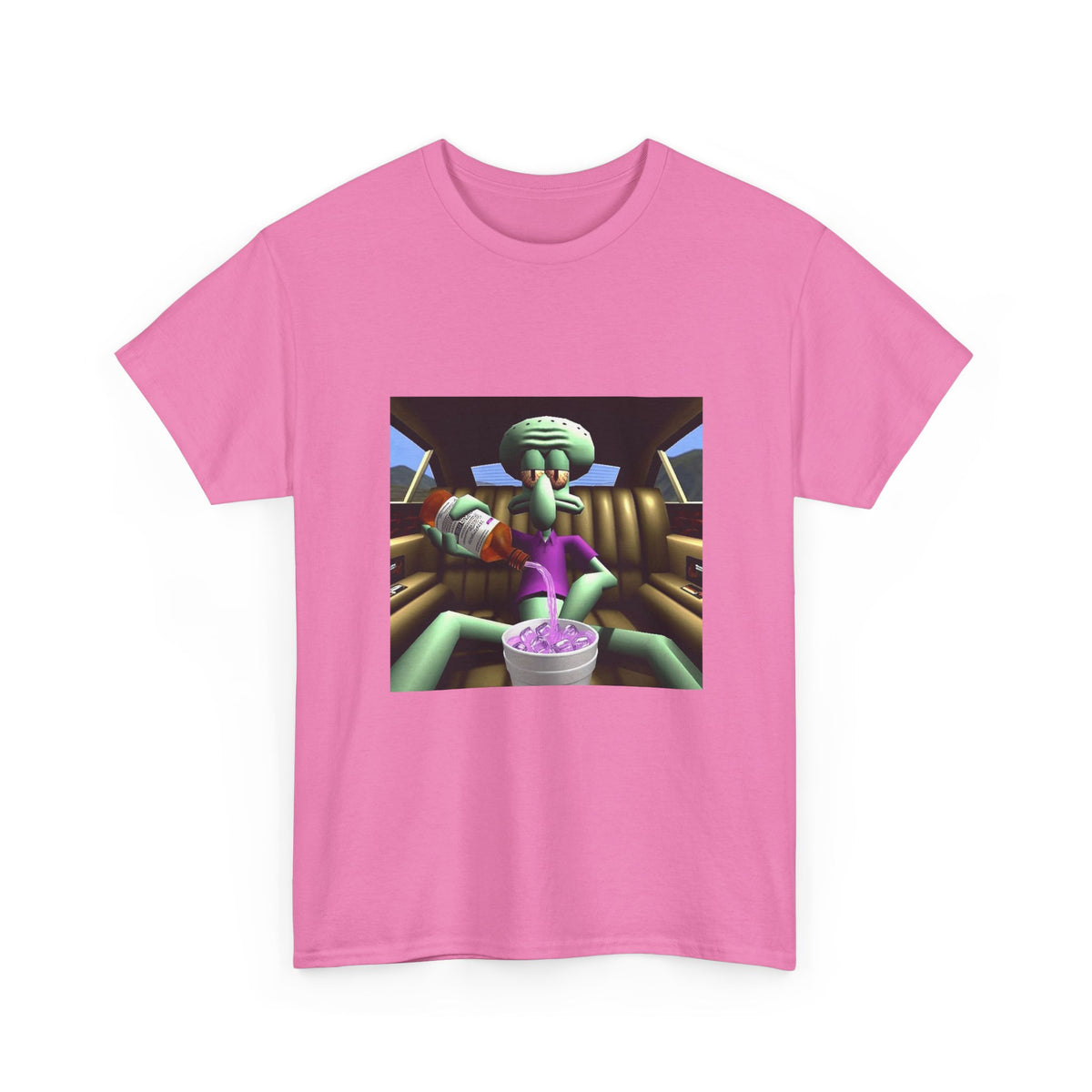 Squidward Pouring Lean In Car Tee