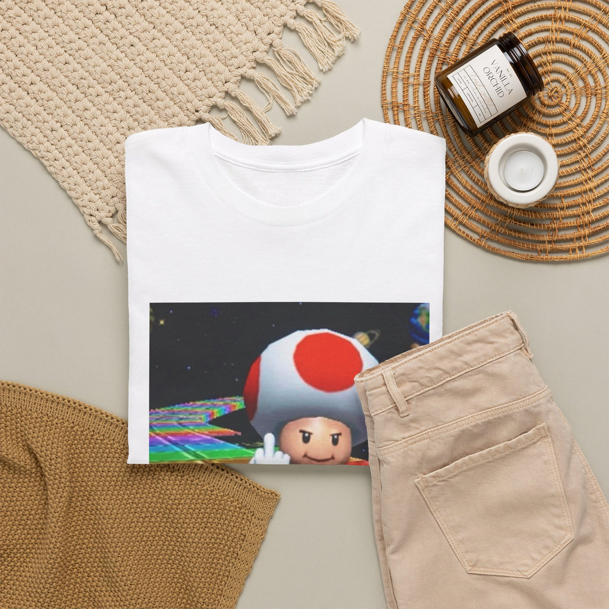 Toad Flipping The Bird On Rainbow Road