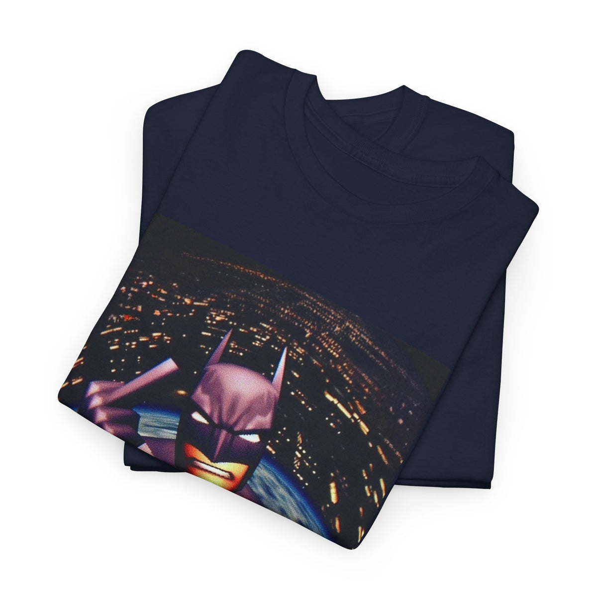 Pixel Batman Soaring Above Earth Tee