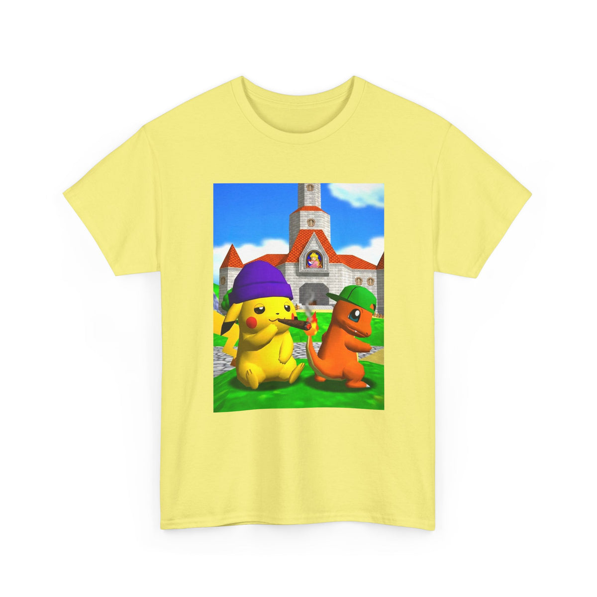 Pikachu And Charmander Chilling At Peach's Castle Tee