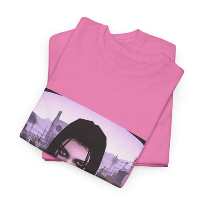 Goth Girl Smoking In Cemetery Tee (Design 17)