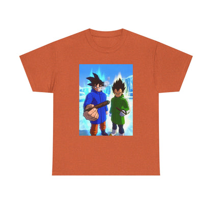 Goku And Vegeta Smoking In Snowy Scene Tee
