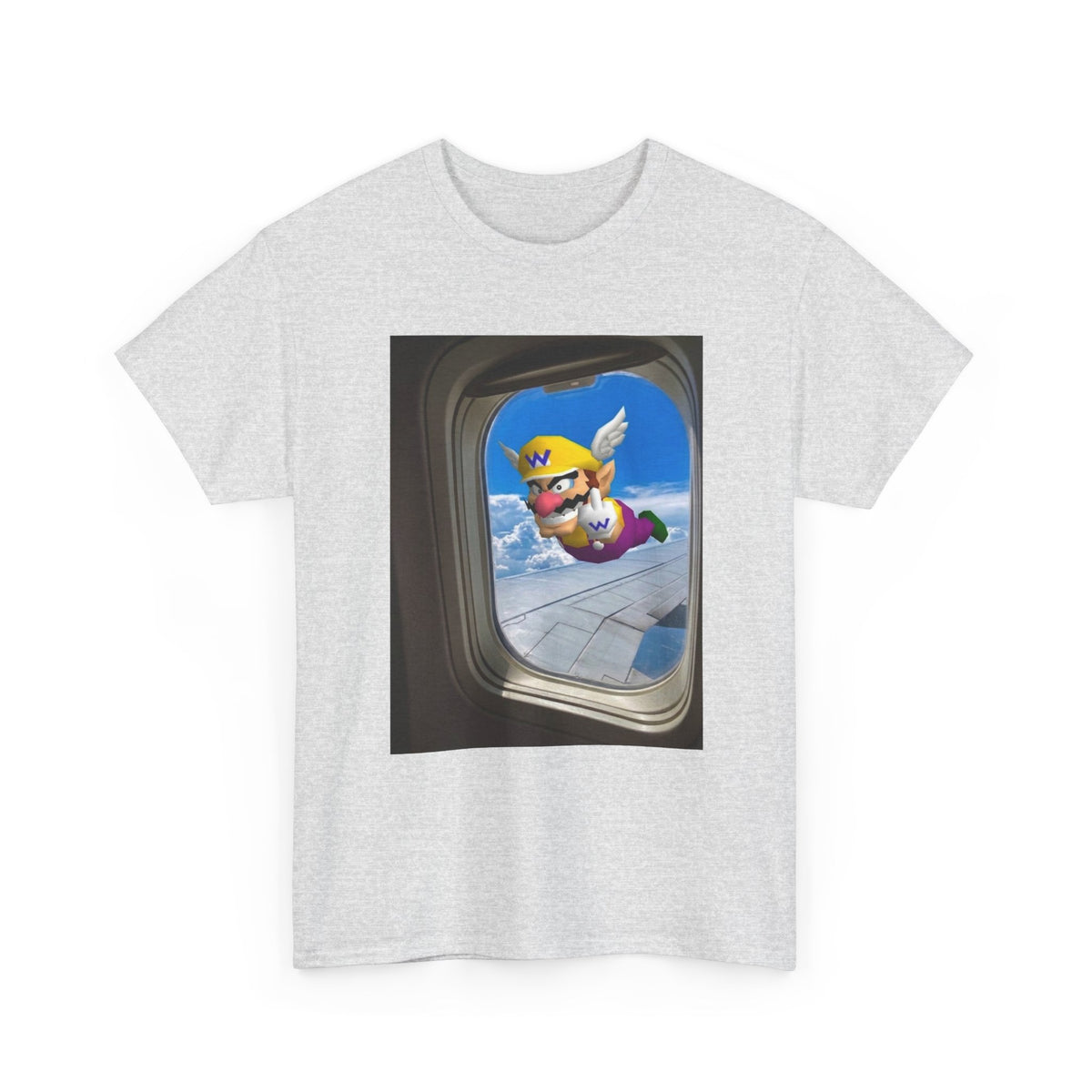 Wario Giving The Finger On A Plane Tee