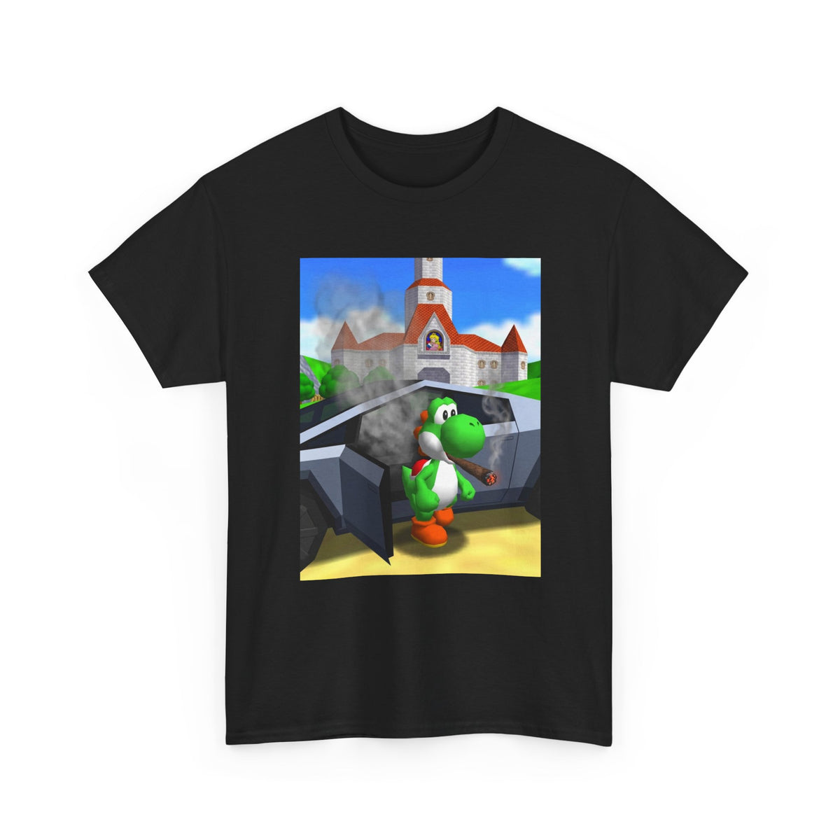 Yoshi Puffing Blunt At Peach's Castle