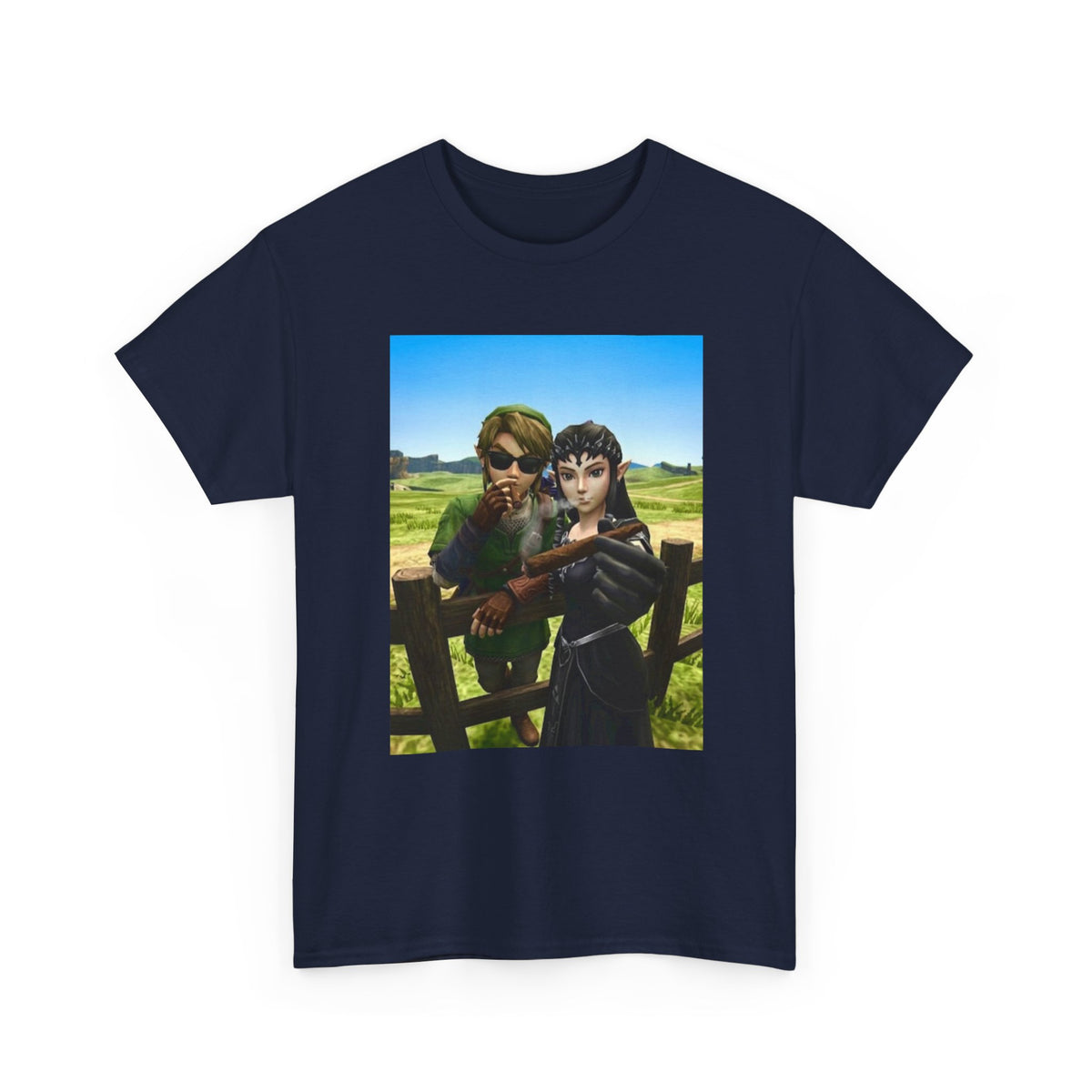 Link And Zelda Smoking Cigars Tee