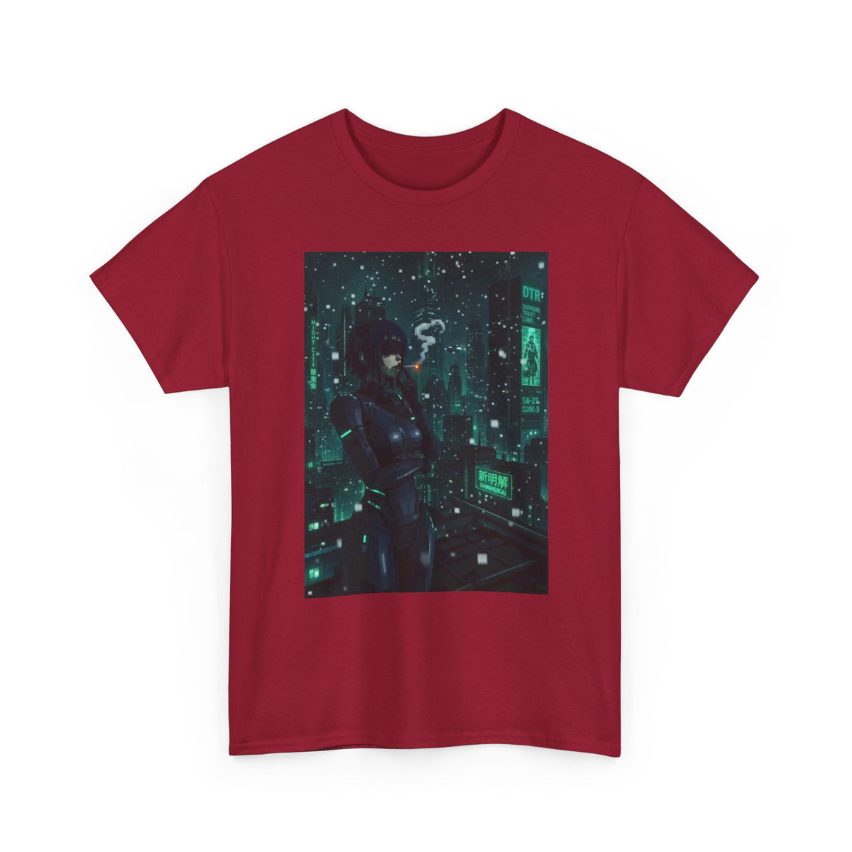 Cyberpunk Smoker In Neo-Tokyo Tee