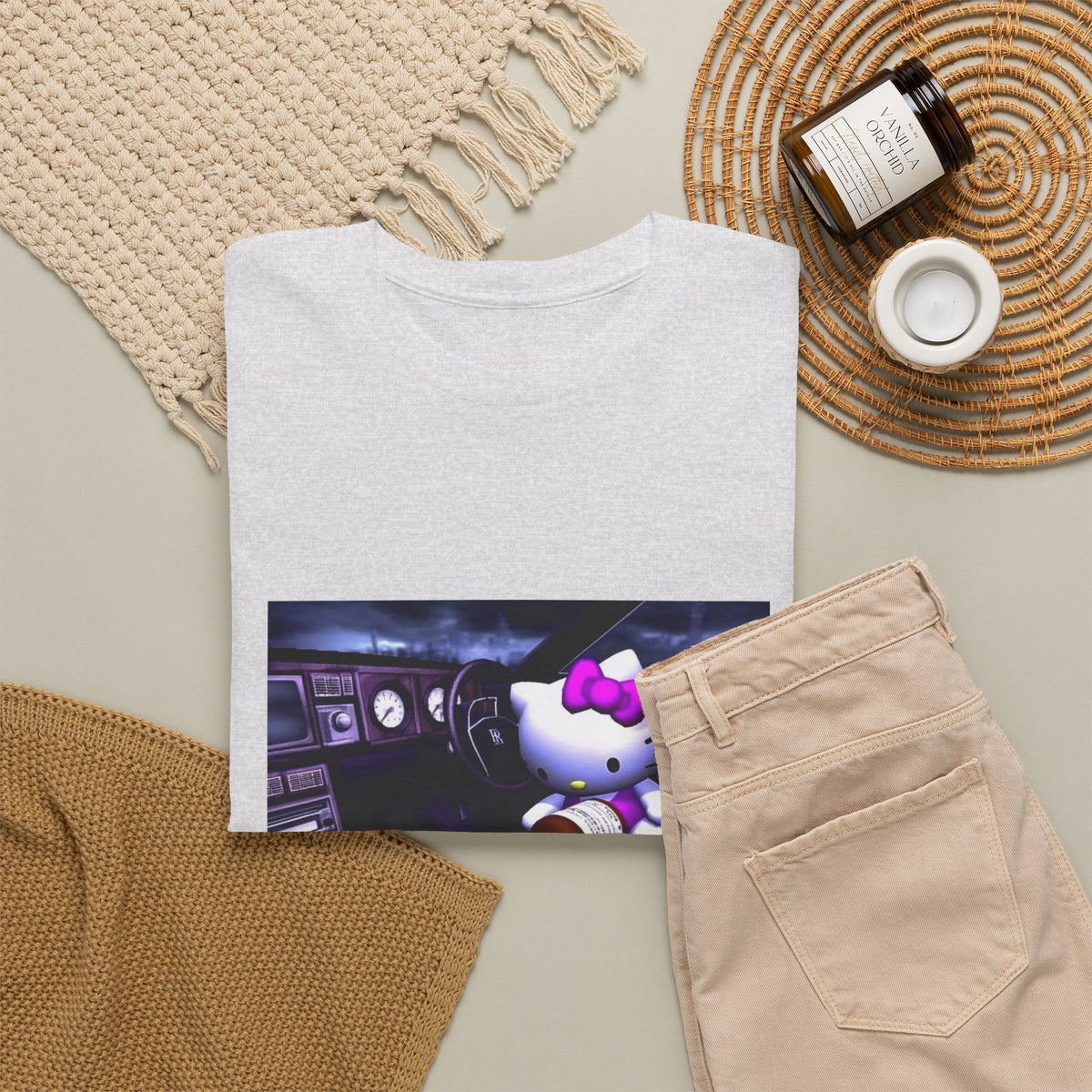 Hello Kitty Pours Lean In Car Tee