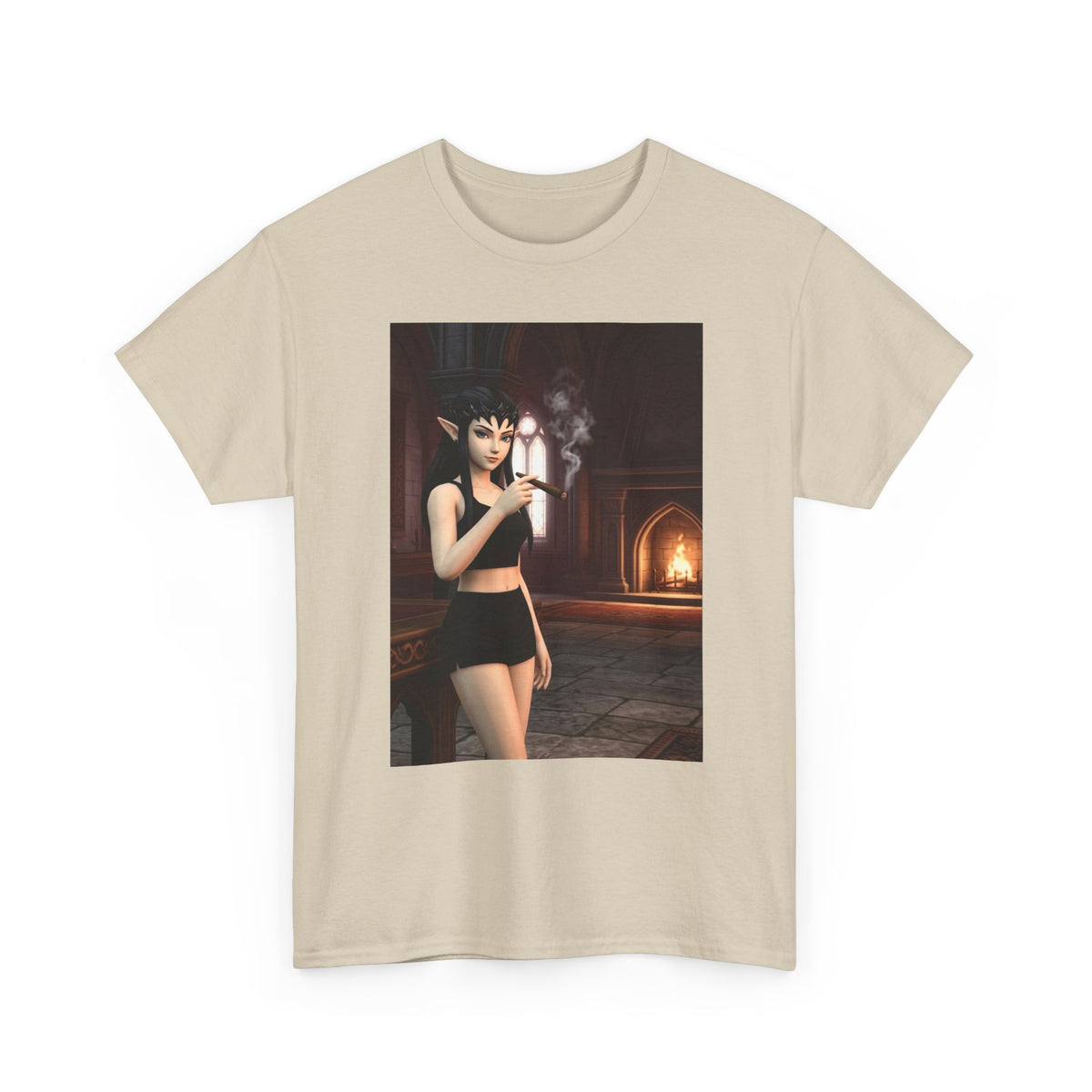 Dark Elf Girl Smoking Cigar Tee