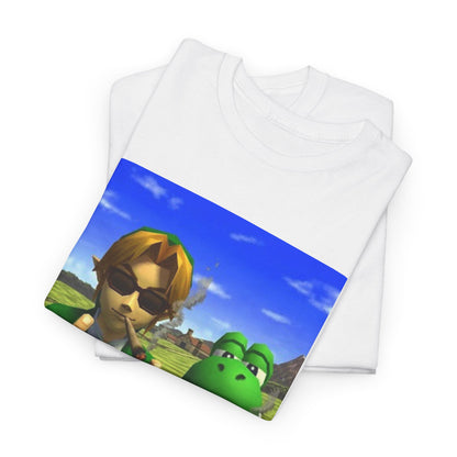 Link And Yoshi Flipping Off The World Tee