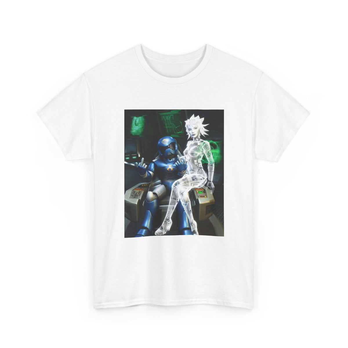 Cyborg & Hologram Flipping The Bird Tee