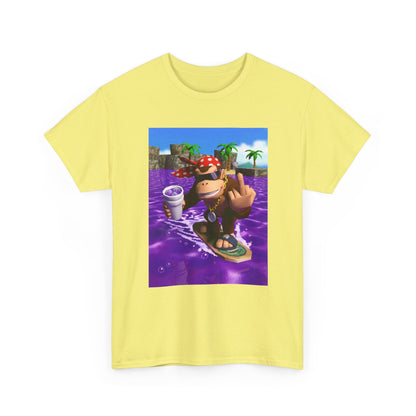 Diddy Kong Surfing Purple Lean Flipping Off Tee
