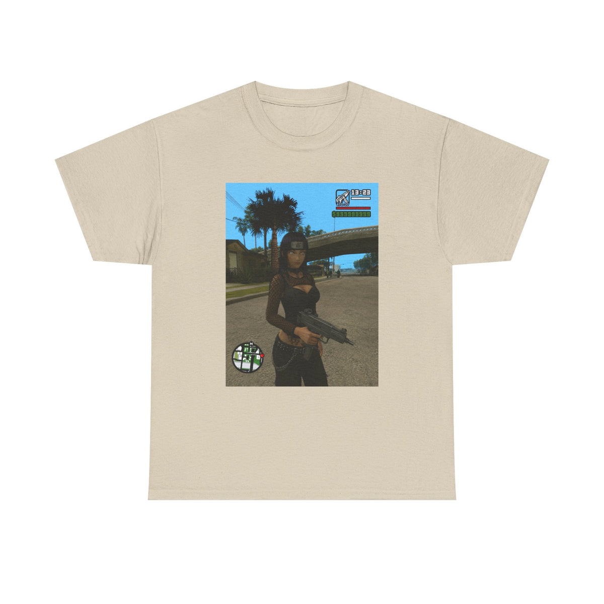Anime Assassin Girl Holding Gun Tee
