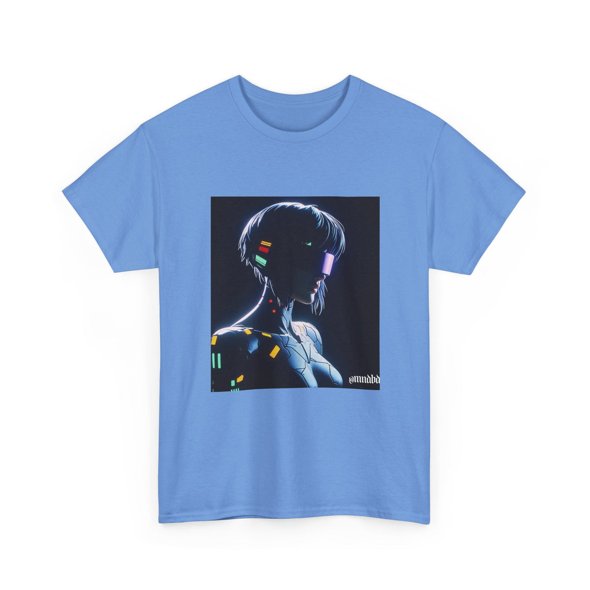 Cybernetic Enigmatic Figure Glowing In Darkness
