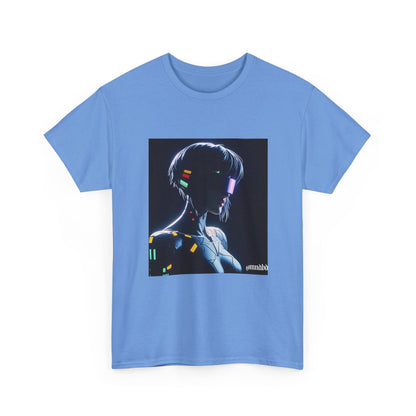 Cybernetic Enigmatic Figure Glowing In Darkness
