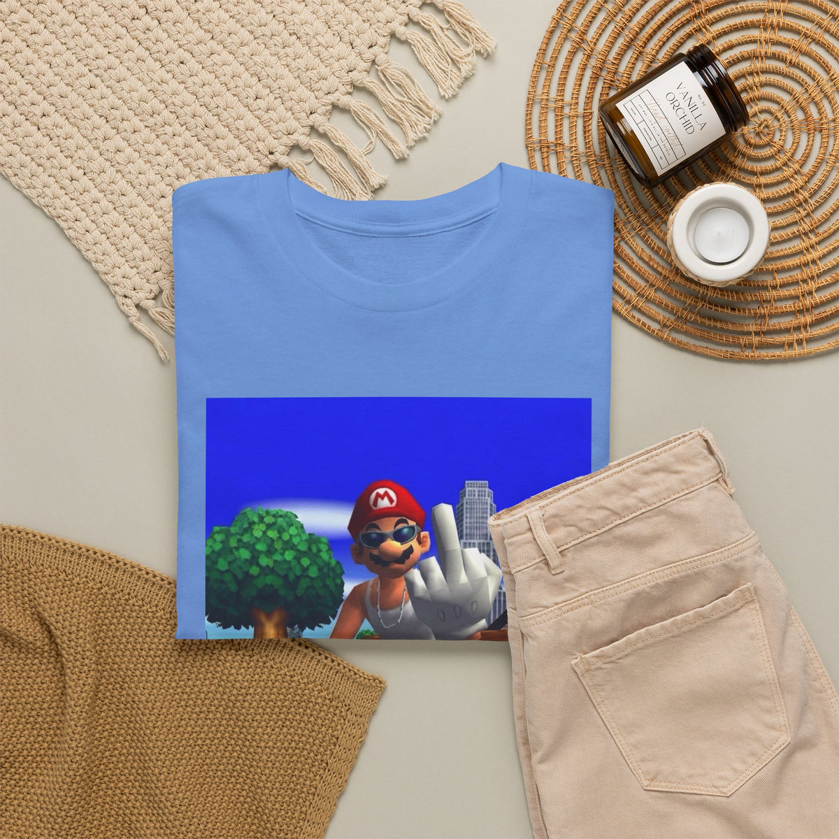 Thug Mario Flipping The Bird Tee