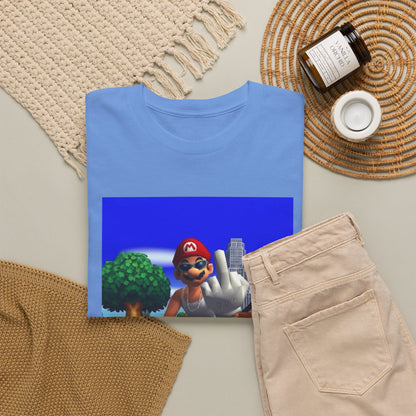 Thug Mario Flipping The Bird Tee
