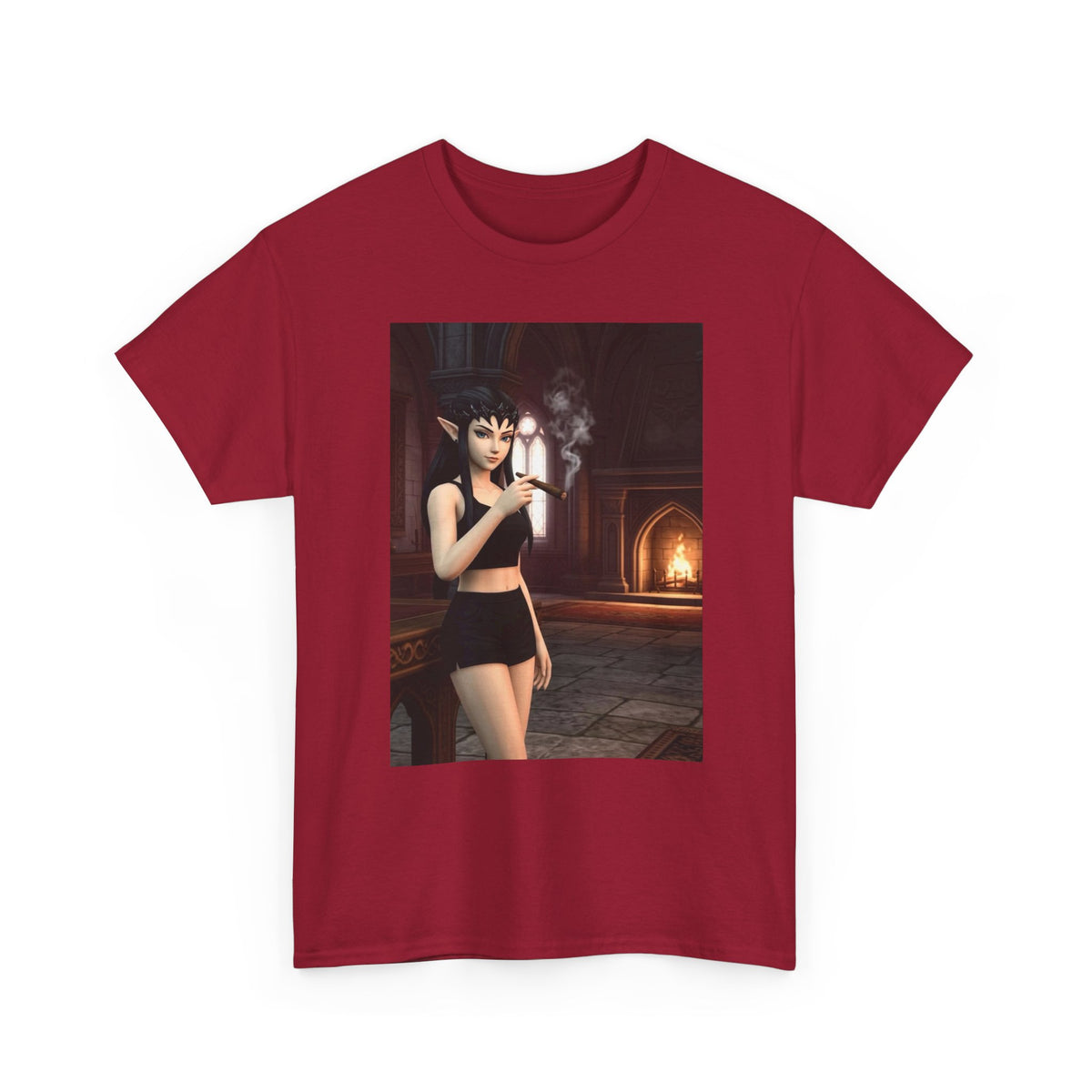 Dark Elf Girl Smoking Cigar Tee