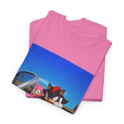Shadow and Amy Flipping Off The World Tee