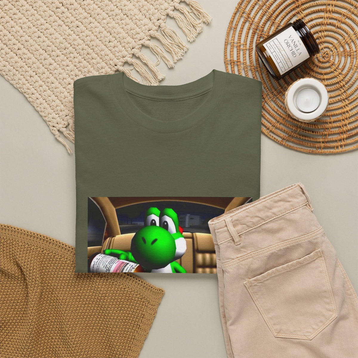 Yoshi Pouring Lean In Car Tee